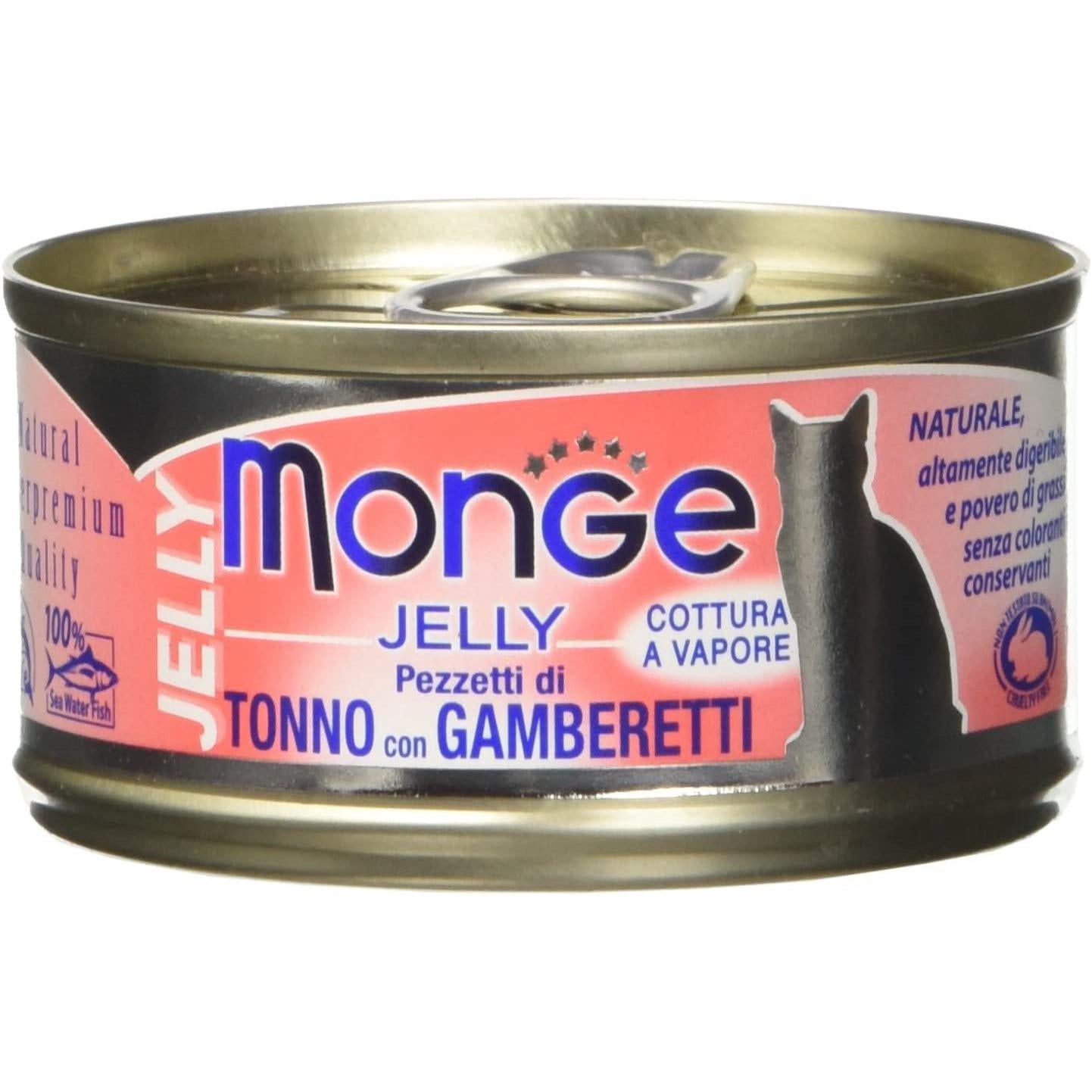 Monge Natural Jelly Tonno del Pacifico e Gamberetti 80gr Monge Natural Jelly Tonno del Pacifico e Gamberetti 80gr